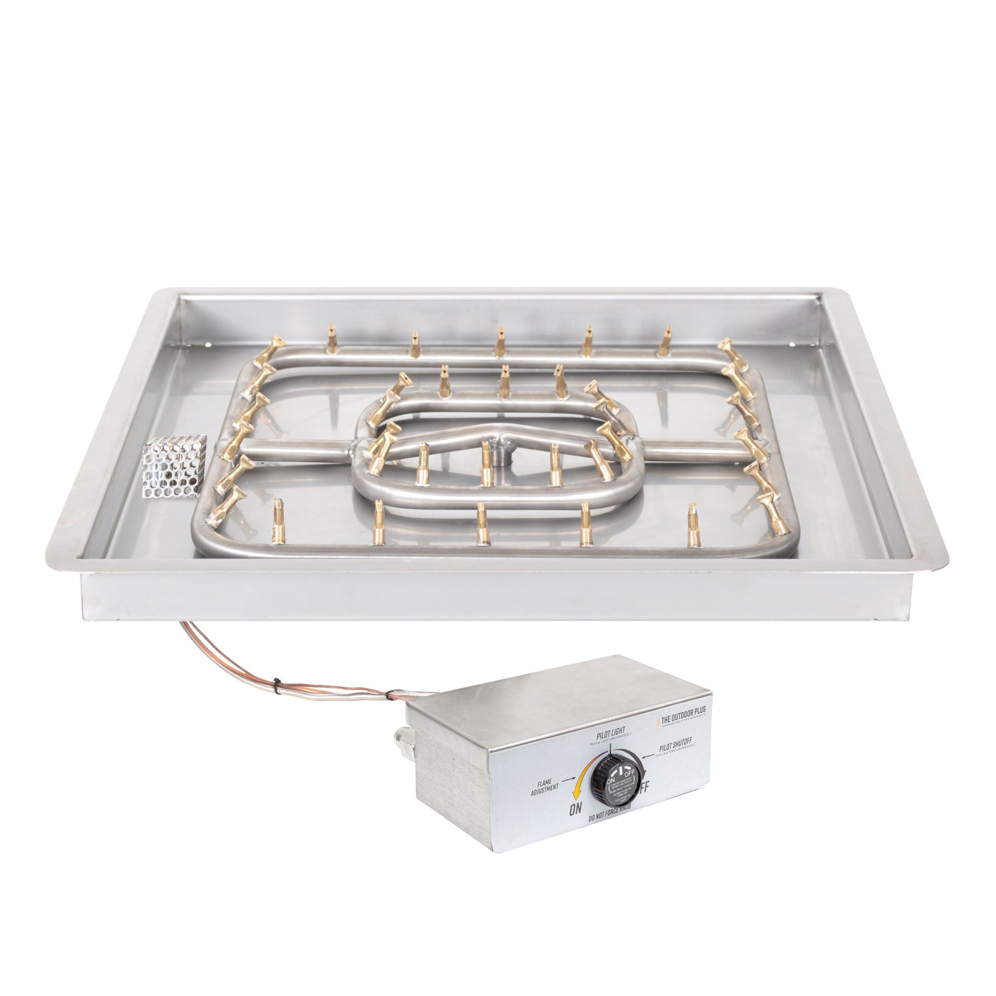 The Outdoor Plus Square Drop-in Pan with Stainless Steel Square Bullet Burner