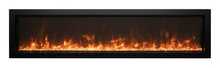 Remii by Amantii 55" Extra Slim Wall Mount Electric Fireplace with Black Steel Surround- WM-SLIM-55- Front View