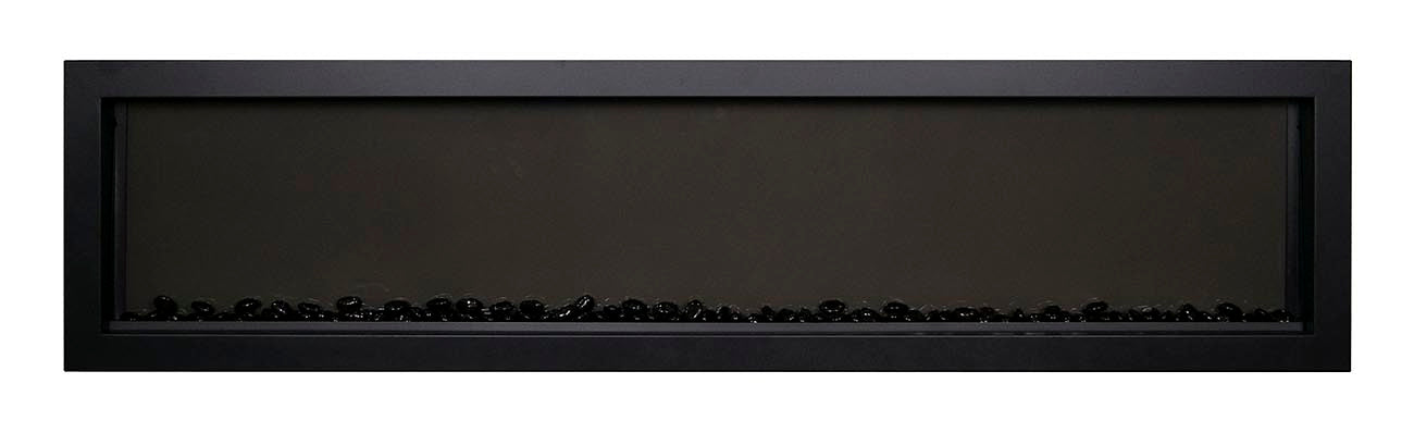 Remii by Amantii 55" Extra Slim Wall Mount Electric Fireplace with Black Steel Surround- WM-SLIM-55- Media