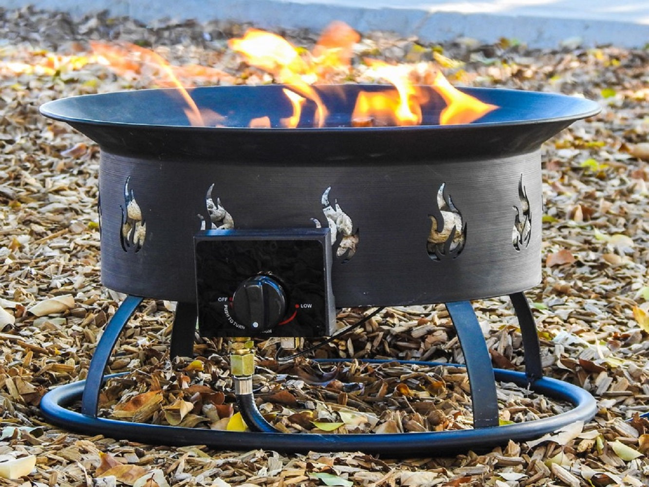 Hiland 19" Round Portable Camp Fire Pit in Black