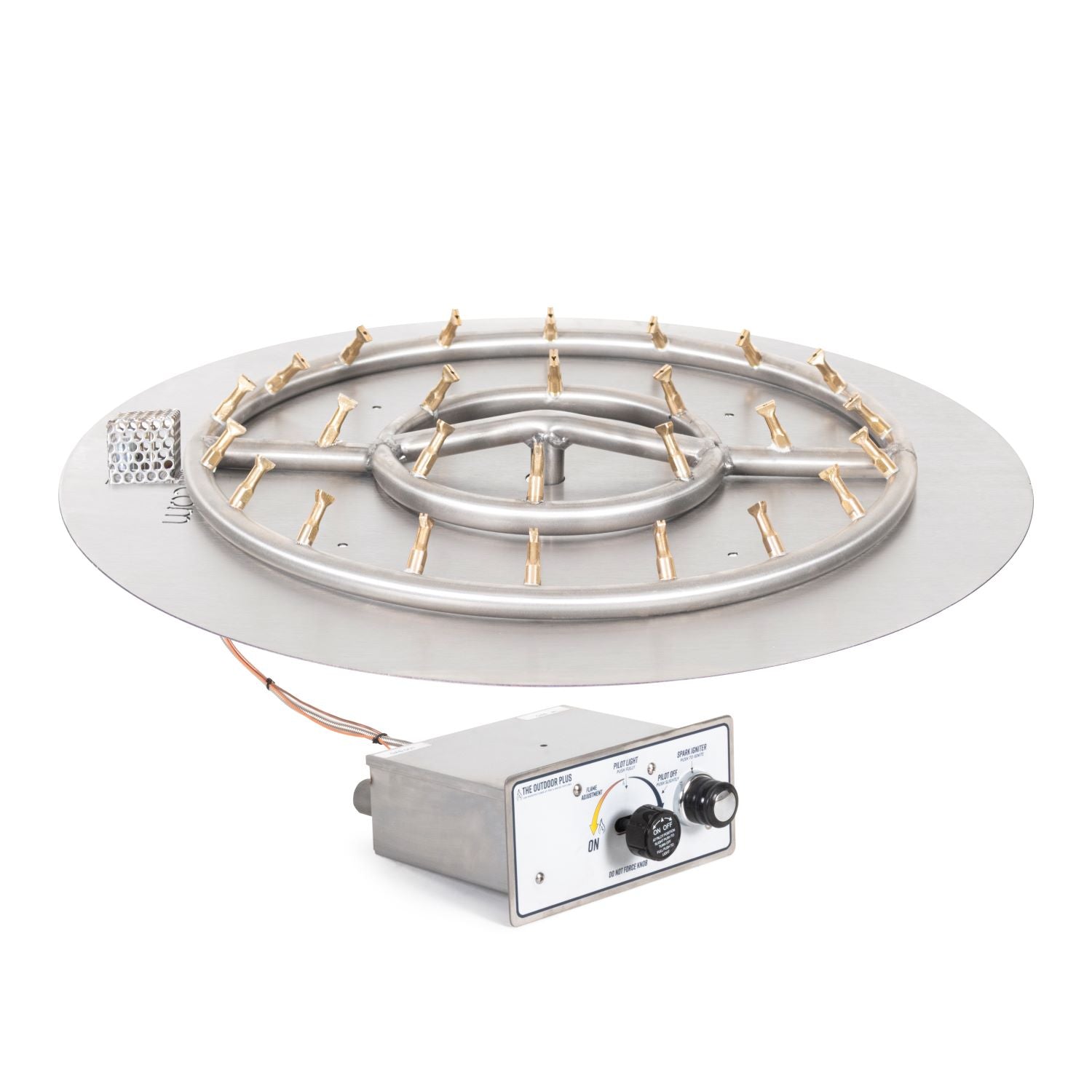 The Outdoor Plus Round Flat Pan with Stainless Steel Round Bullet Burner