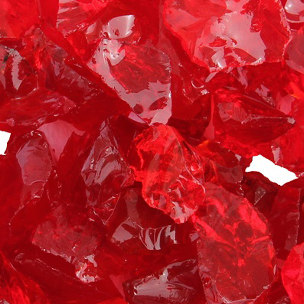 Hiland Recycled Fire Glass for Fire Pits - Red