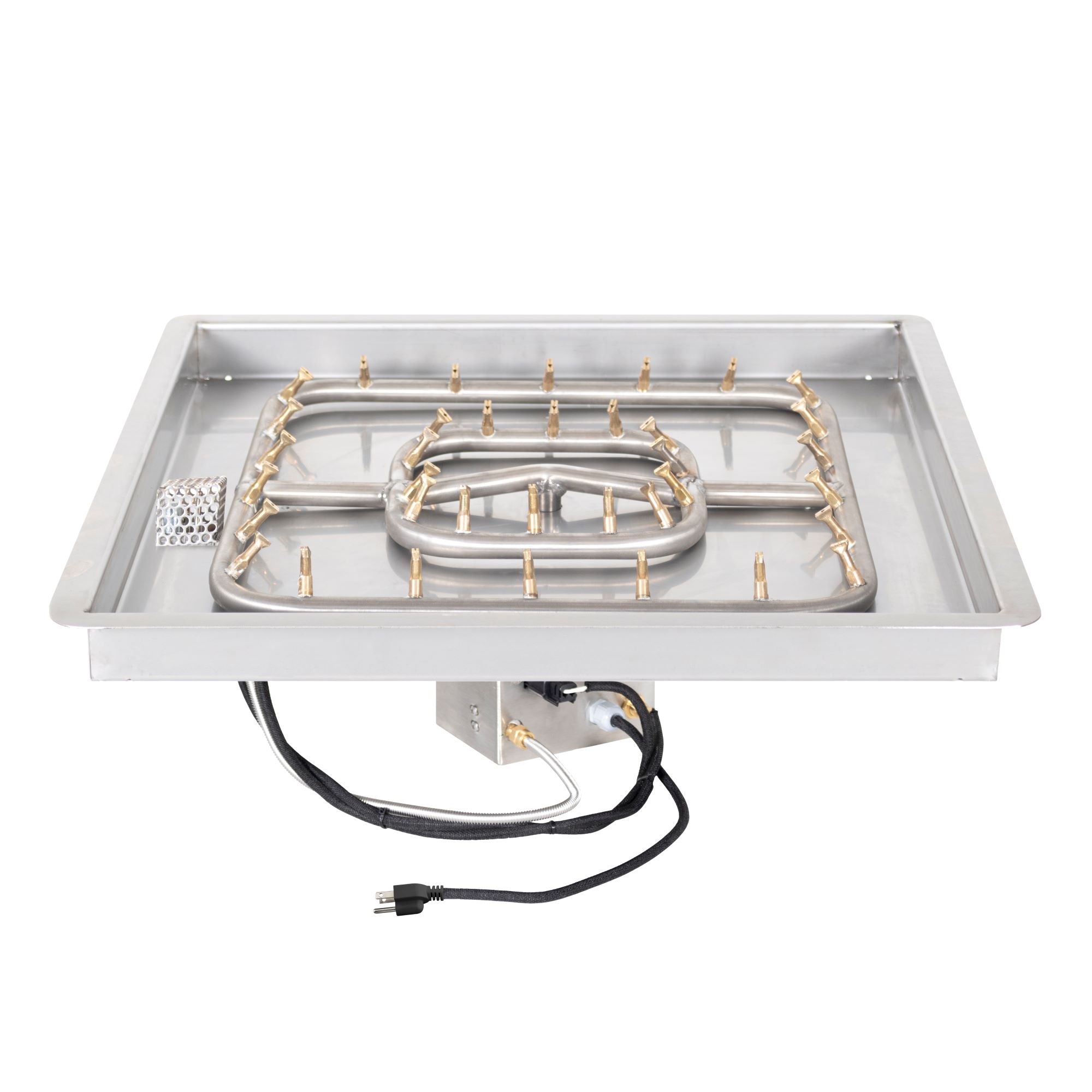 The Outdoor Plus Square Drop-in Pan with Stainless Steel Square Bullet Burner