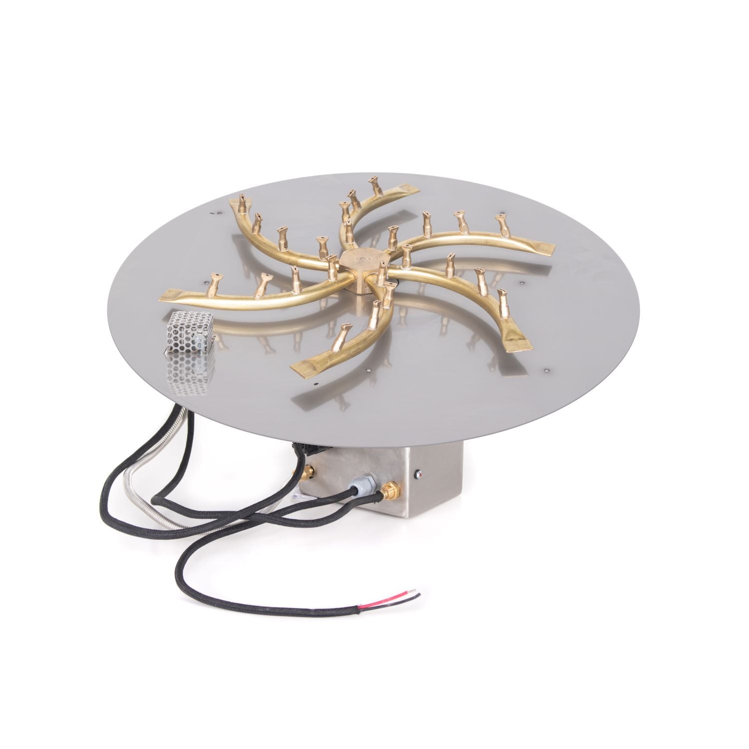 The Outdoor Plus  Round Flat Pan with Brass Triple 'S' Bullet Burner