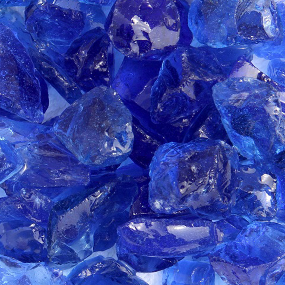 Hiland Recycled Fire Glass for Fire Pits - Ocean Blue
