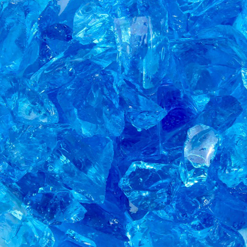 Hiland Recycled Fire Glass for Fire Pits - Turquoise