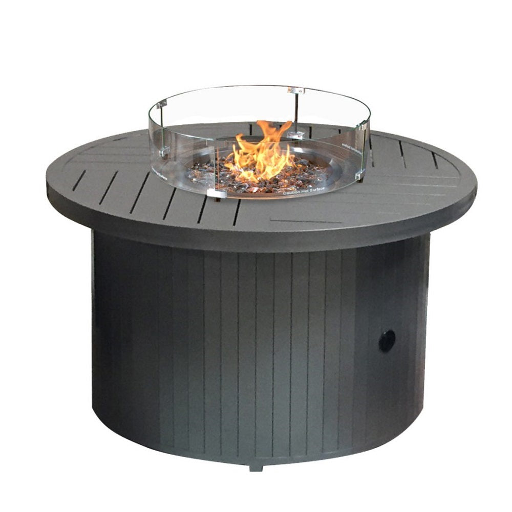 Hiland Fire Pit Round Glass Wind Screen