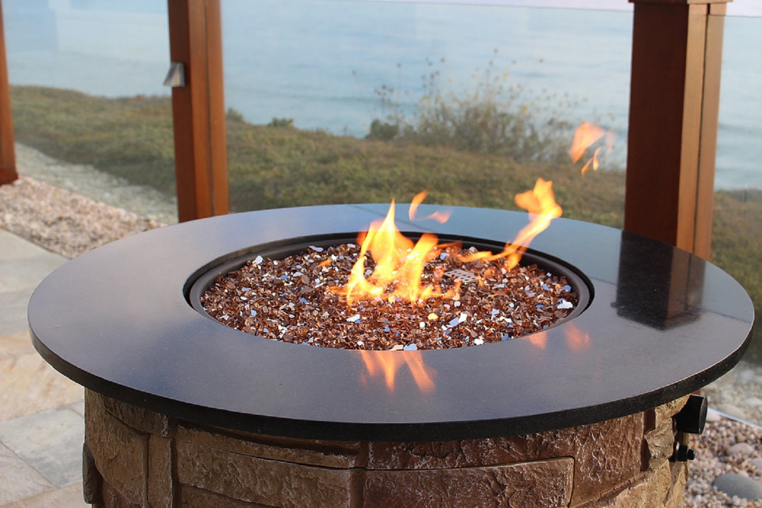Hiland Reflective Fire Glass - Copper