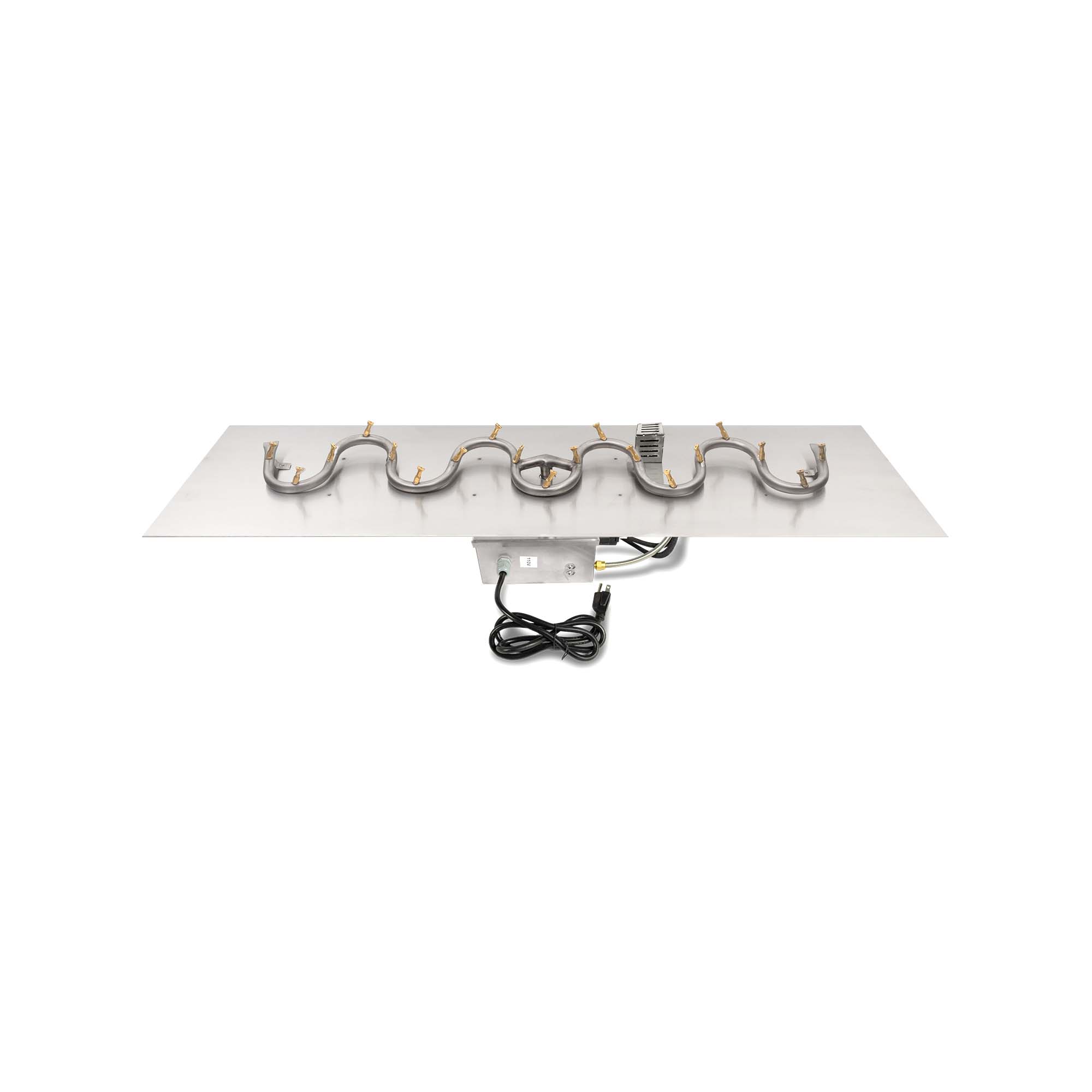 The Outdoor Rectangular Flat Pan with Stainless Steel Switchback Bullet Burner