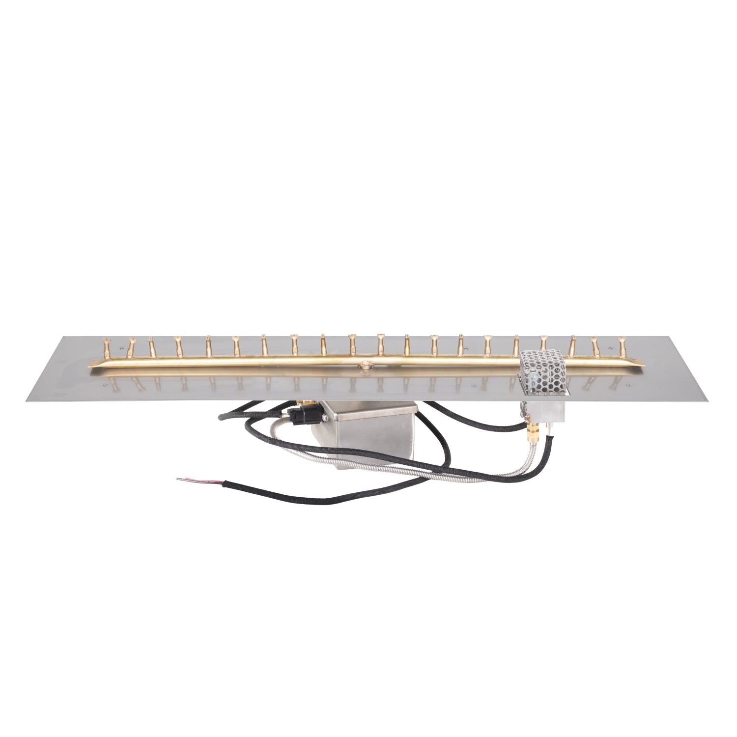 The Outdoor Plus Rectangular Flat Pan with Brass Linear Triple 'S' Bullet Burner
