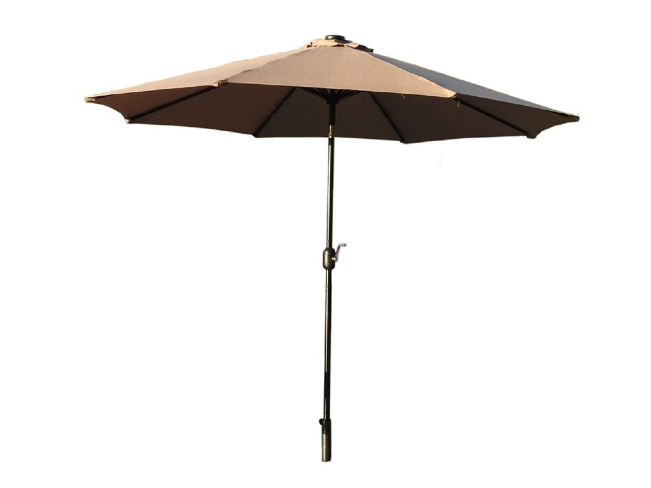 Hiland Solar Market Umbrella with Lights - Tan