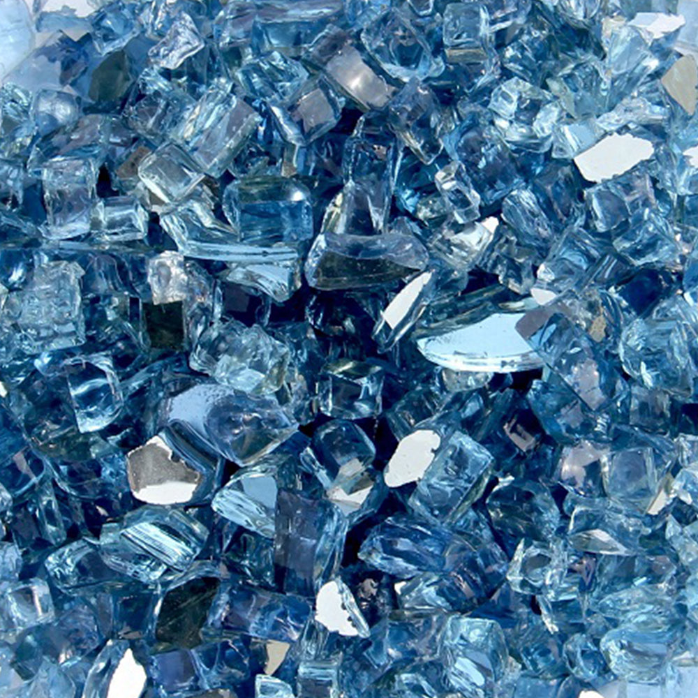 Hiland Reflective Fire Glass - Sky Blue