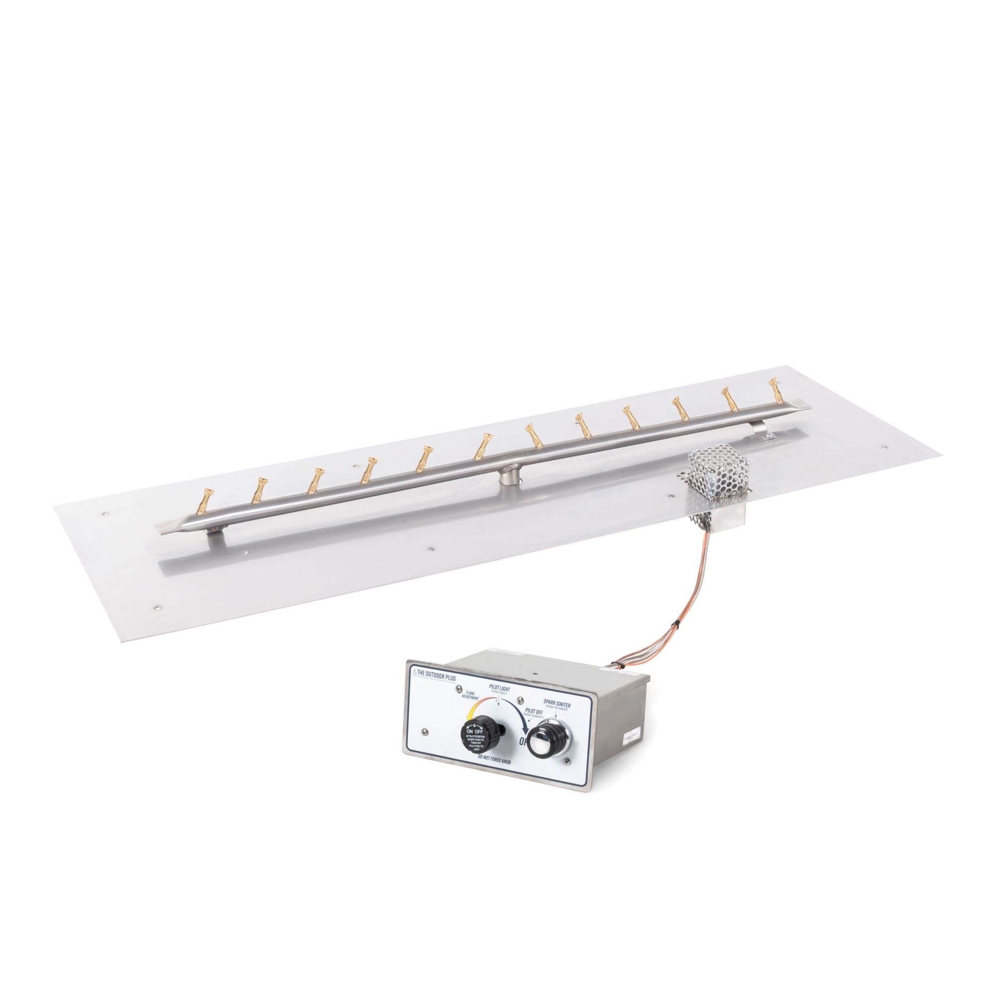 The Outdoor Plus Rectangular Flat Pan with Stainless Steel Linear Triple 'S' Bullet Burner