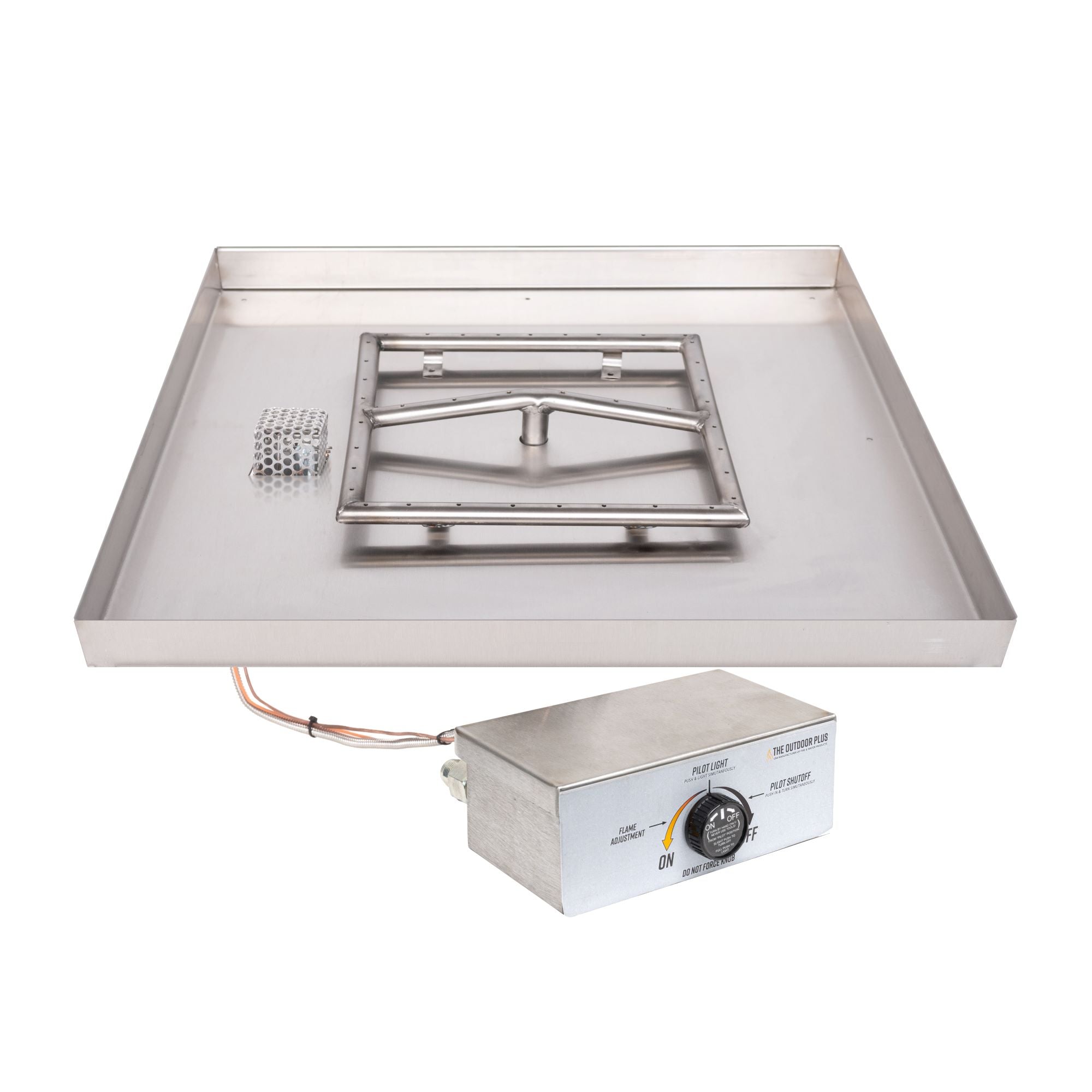 The Outdoor Plus Square Lipless Drop-in Pan with Stainless Steel Square Burner
