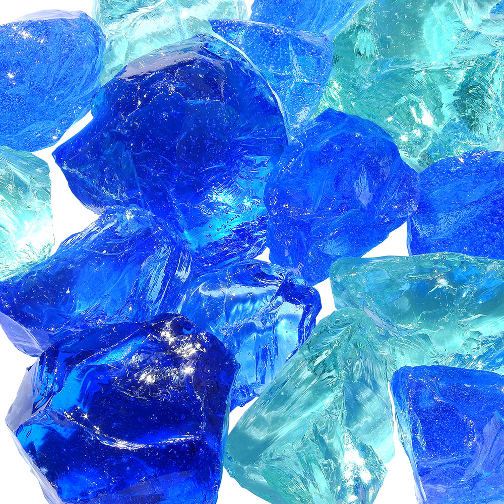 Hiland Landscape Recycled Glass - 30-50mm Bahama Blend