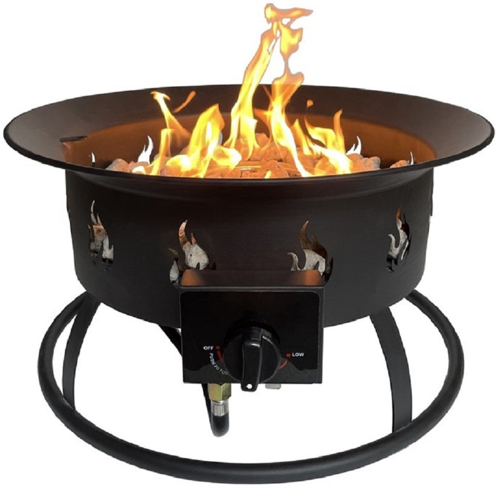 Hiland 19" Round Portable Camp Fire Pit in Black
