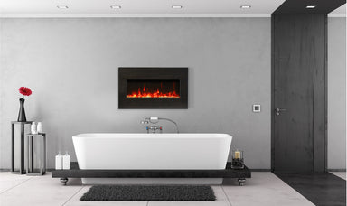 Amantii 30" Panorama Extra Slim Electric Fireplace -BI-30-XTRASLIM- Lifestyle Bathroom