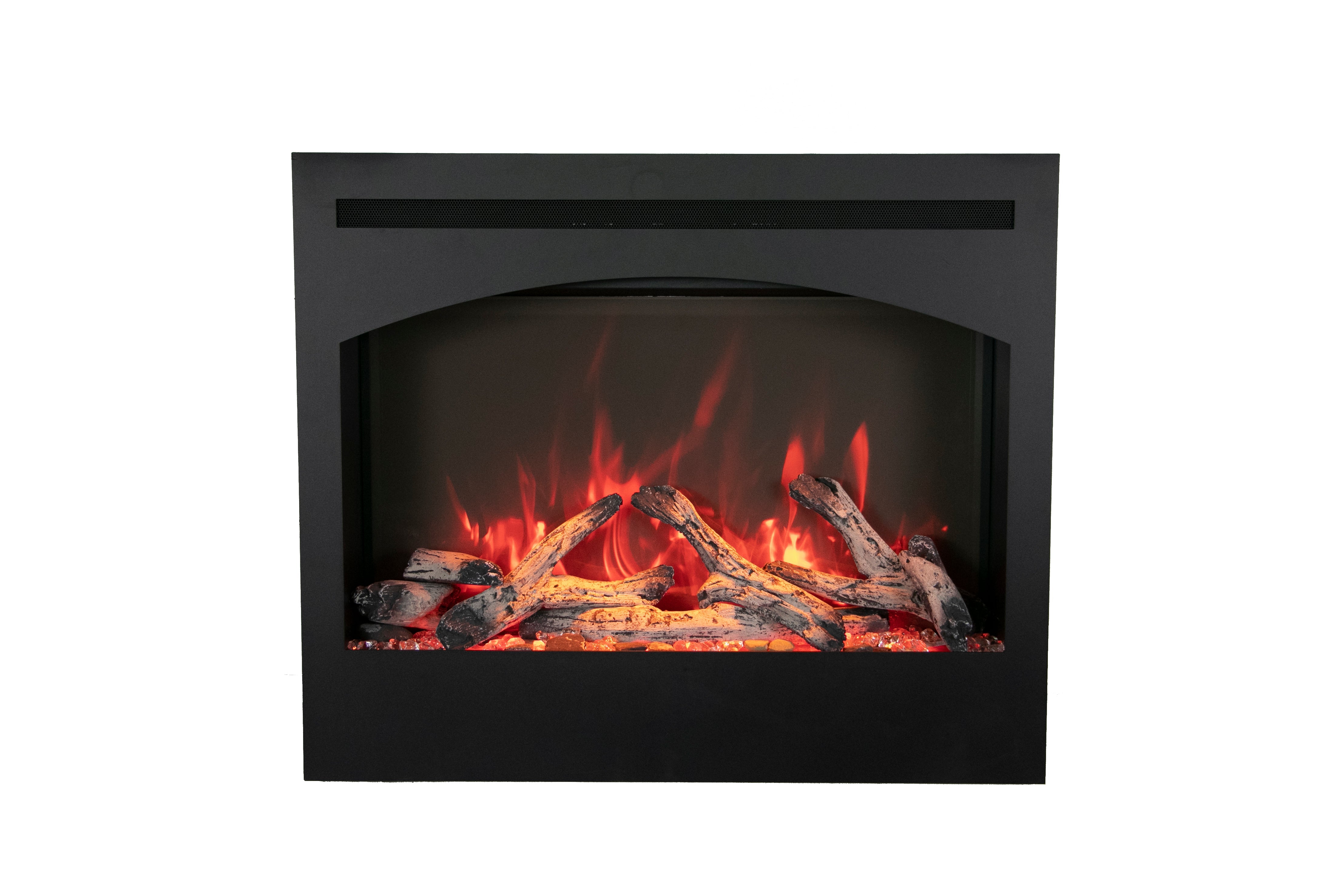 Amantii 31" Zero Clearance Electric Fireplace -ZECL-31-3228-STL- Front View
