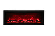 Amantii 34" Symmetry 3.0 Built-in Smart WiFi Electric Fireplace -SYM-34- Front View With Logs Red Flame
