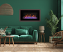 Amantii 34" Wall Mount/Flush Mount Electric Fireplace with Glass Surround -WM-FM-34-4423-BG- Lifestyle Living Room