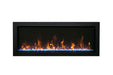 Amantii 40" Panorama Extra Slim Electric Fireplace -BI-40-XTRASLIM- Front View With Fire Glass
