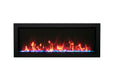 Amantii 40" Panorama Extra Slim Electric Fireplace -BI-40-XTRASLIM- Front View With Fire Glass Blue Flame