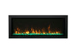 Amantii 40" Panorama Extra Slim Electric Fireplace -BI-40-XTRASLIM- Front View With Fire Glass Green Flame
