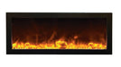 Amantii 40" Panorama Slim Indoor or Outdoor Electric Fireplace-BI-40-SLIM-OD- Front View With Fire Glass Yellow Flame