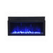 Amantii 50" Panorama Extra Slim Electric Fireplace -BI-50-XTRASLIM- Front View With Fire Glass Blue Flame