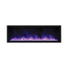 Amantii 50" Panorama Extra Slim Electric Fireplace -BI-50-XTRASLIM- Front View With Pebbles Violet Flame