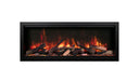 Amantii 50" Symmetry 3.0 Extra Tall Built-in Smart WiFi Electric Fireplace -SYM-50-XT- Front View With Yellow Flame