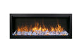 Amantii 50" Symmetry Bespoke Built-In Electric Fireplace with Wifi and Sound -SYM-50-BESPOKE- Front View With Fire Glass