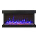 Amantii 50" Tru-View XL XT Three Sided Electric Fireplace -50-TRV-XT-XL- Front View With Fire Glass Blue Flame