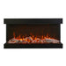 Amantii 50" Tru-View XL XT Three Sided Electric Fireplace -50-TRV-XT-XL- Front View With Logs