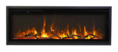 Amantii 60" Symmetry 3.0 Xtra Slim Smart WiFi Electric Fireplace -SYM-SLIM-60- Front View With Log