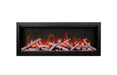 Amantii 60" Symmetry Bespoke Built-In Electric Fireplace with Wifi and Sound -SYM-60-BESPOKE- Front View With Logs Red Flame