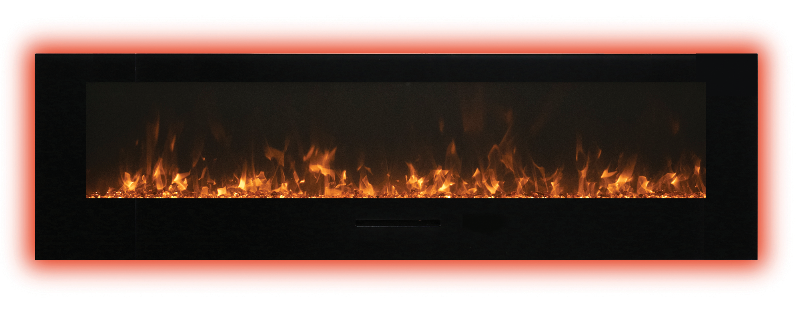 Amantii 72" Wall Mount/Flush Mount Electric Fireplace with Glass Surround -WM-FM-72-8123-BG- Main View