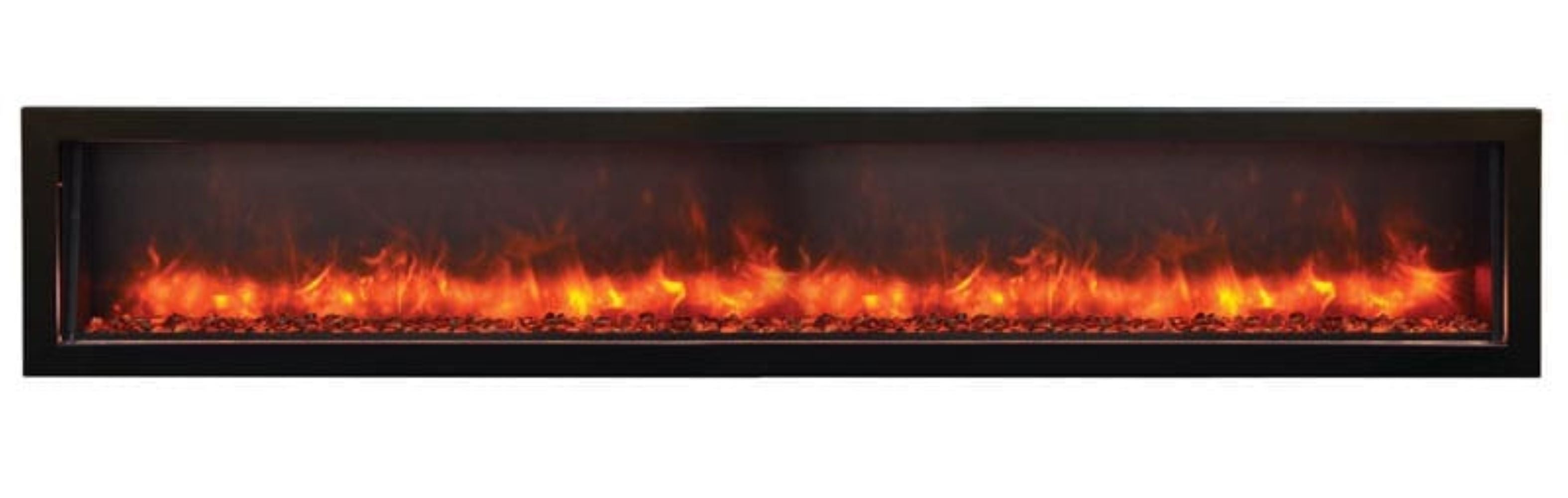Amantii 88" Panorama Slim Indoor or Outdoor Electric Fireplace -BI-88-SLIM-OD- Front View
