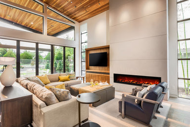 Amantii 88" Symmetry 3.0 Built-in Smart WiFi Electric Fireplace -SYM-88- Lifestyle Living Room