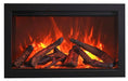 Amantii TRD 30″ Traditional Series Built-In Electric Fireplace -TRD-30- Front View With Logs Flame