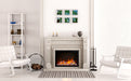 Amantii TRD 38" Traditional Series Smart  Built-In Electric Fireplace -TRD-38- Lifestyle Living Room White Wall Fireplace