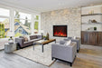 Amantii TRD 48" Traditional Series Built-In Electric Fireplace -TRD-48- Lifestyle  Living Room Brick Wall