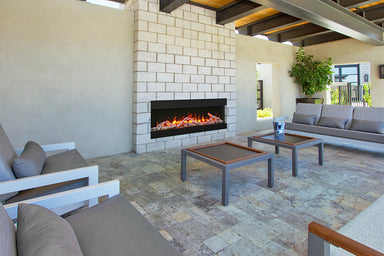 Amantii Tru-View 50" Three Sided Slim Glass Electric Fireplace -50-TRV-slim- Lifestyle Terrace
