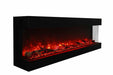 Amantii Tru-View XL Deep 50" Built-In Three Sided Electric Fireplace -50-TRU-VIEW-XL-DEEP- Right View With Logs