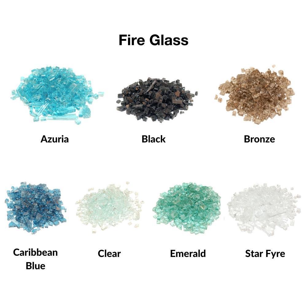 American Fyre Designs Cosmopolitan 48" Concrete Round Gas Fire Pit Table -Fire Glass