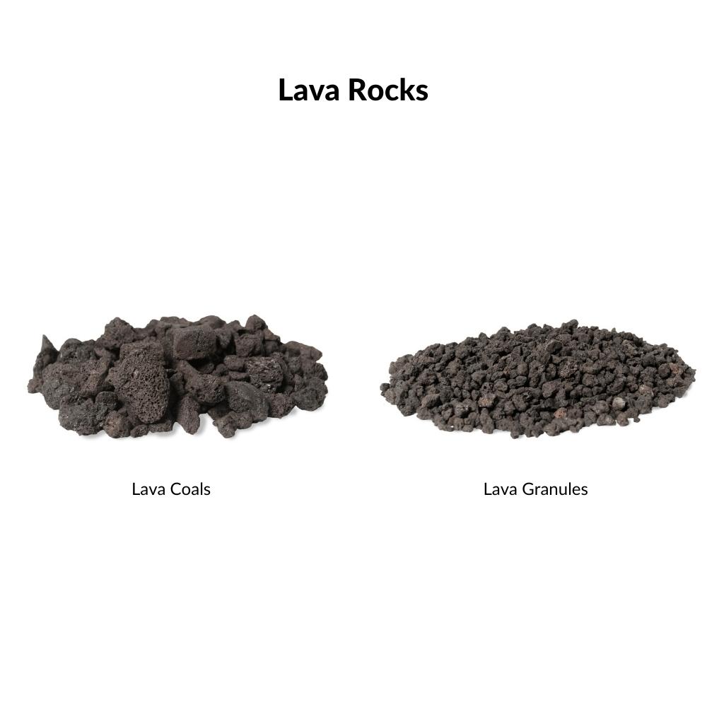 American Fyre Designs Cosmopolitan 48" Concrete Round Gas Fire Pit Table -Lava Rocks