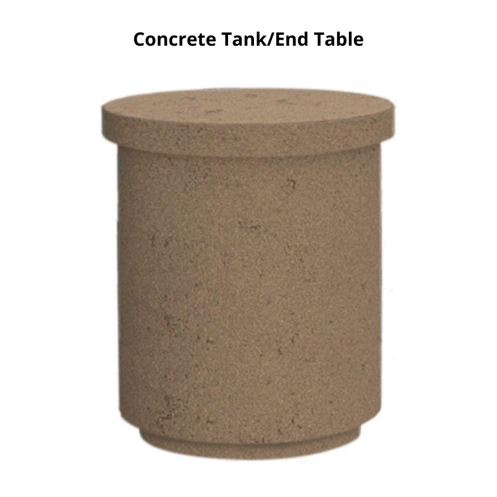 American Fyre Designs Marseille 48" Round Concrete Gas Fire Bowl - Concrete Tank/End Table