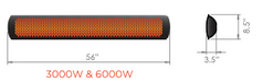 Bromic Tungsten Electric Patio Heater 3000 Watt -Black- Dimensions