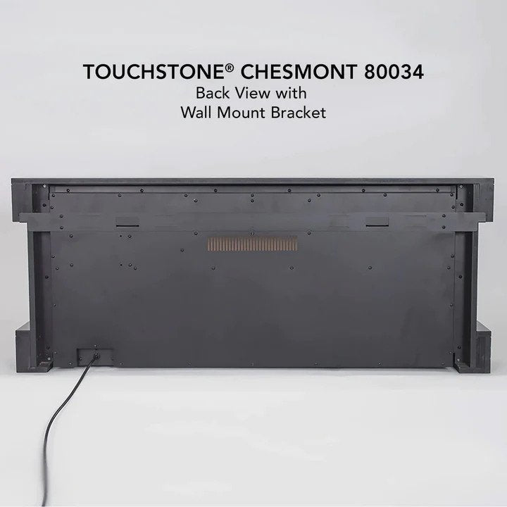 Chesmont White 50 inch3-sided smart electric fireplace 80034--Back View