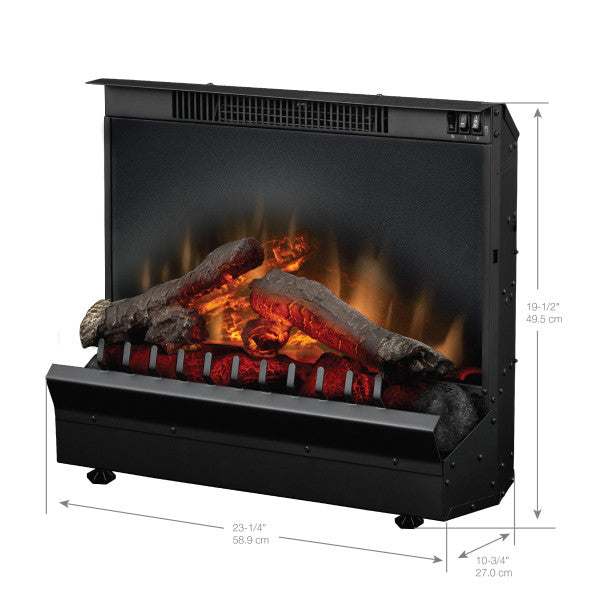 Dimplex 23" Log Set Deluxe Electric Fireplace Insert -X-DFI2310- Dimensions